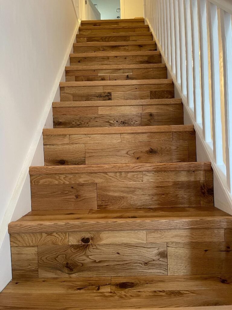 hardwood flooring on stairs