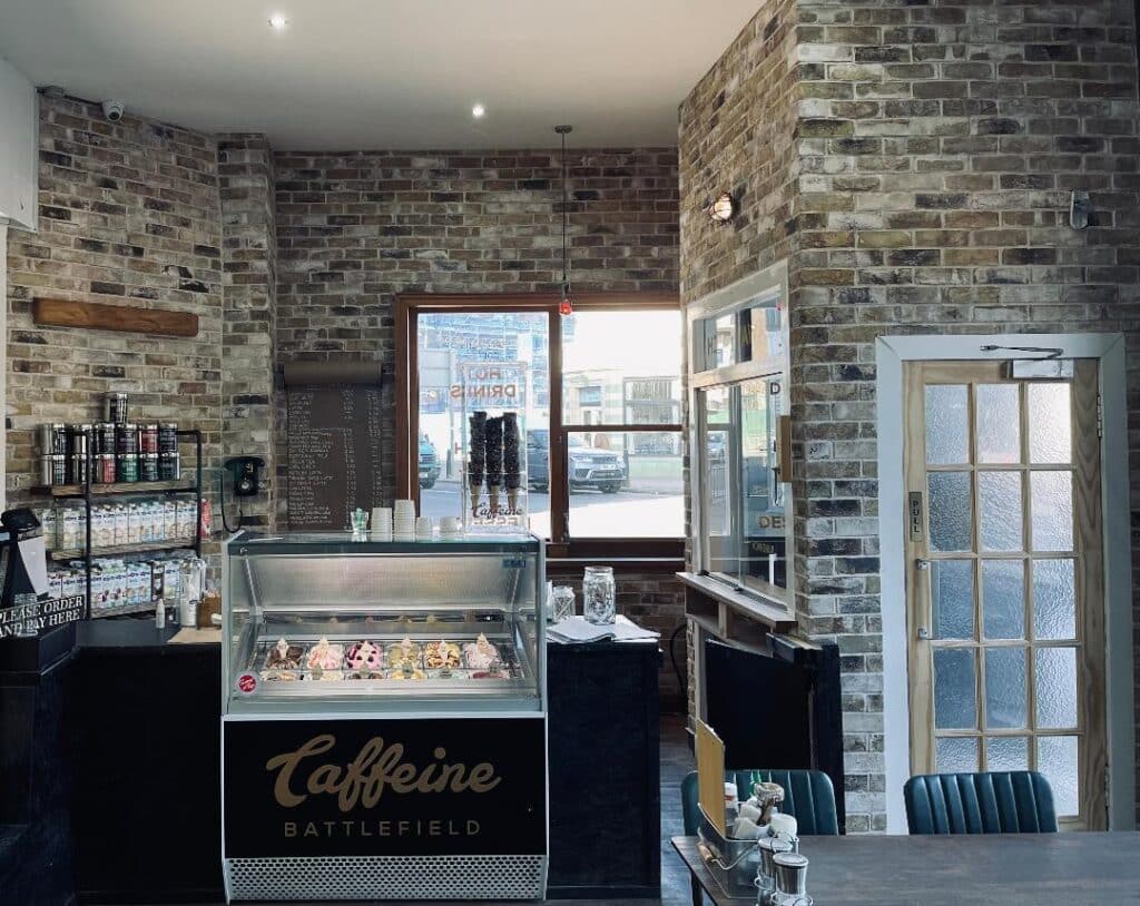 brick cladding in restaurant